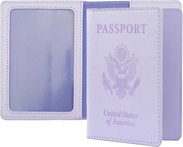 Passport Holder, Passport Holder Women, Passport Covers Travel Must Haves, Travel Passport Wallet for Men, 1 Pack Passport Case Passport Protector for Travel Airport Essentials, Light Purple