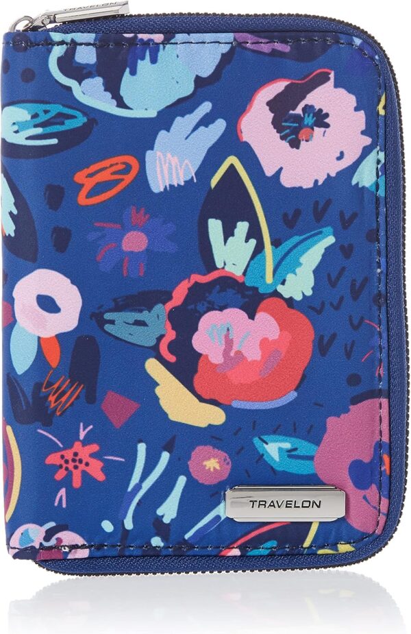 Travelon RFID Blocking Passport Zip Wallet, Mod Floral, 4.5″x 6″x 0.75″