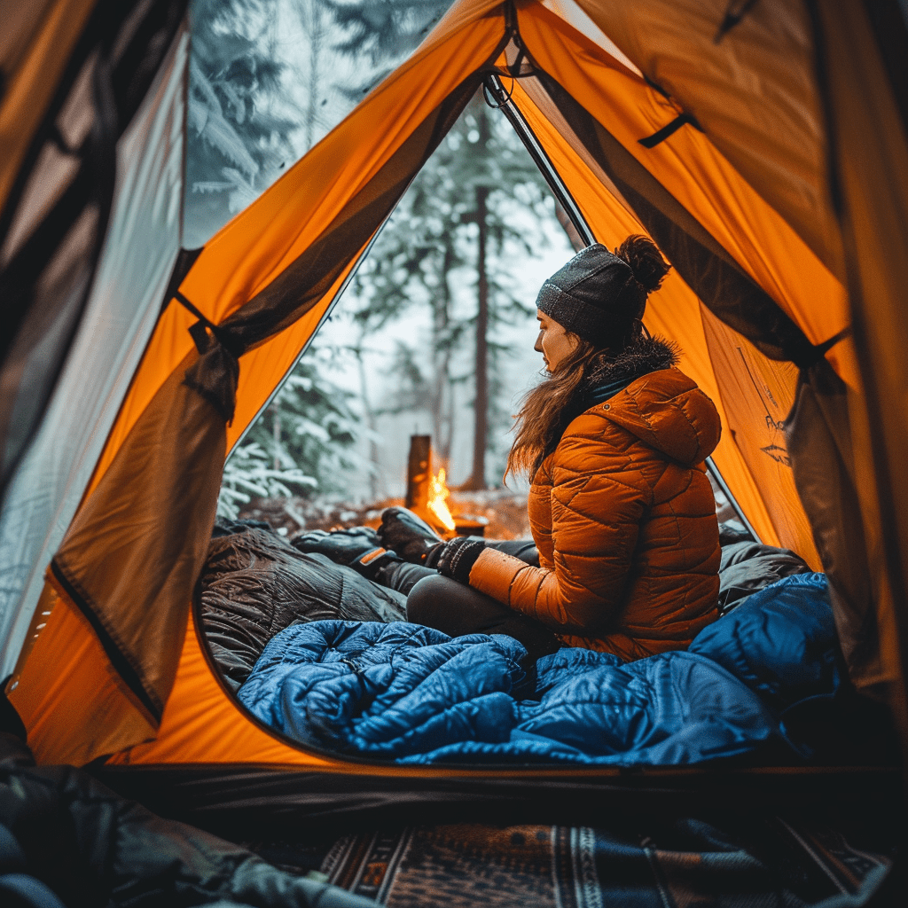 staying warm in a tent