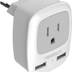 TESSAN European Travel Plug Adapter, Europe Power …