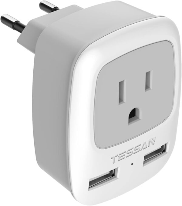 TESSAN European Travel Plug Adapter, Europe Power …