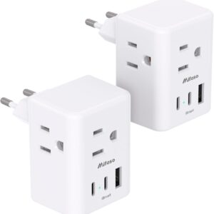 2 Pack European Travel Plug Adapter, International…