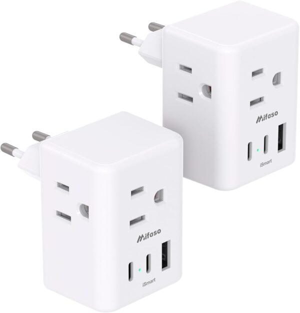 2 Pack European Travel Plug Adapter, International…