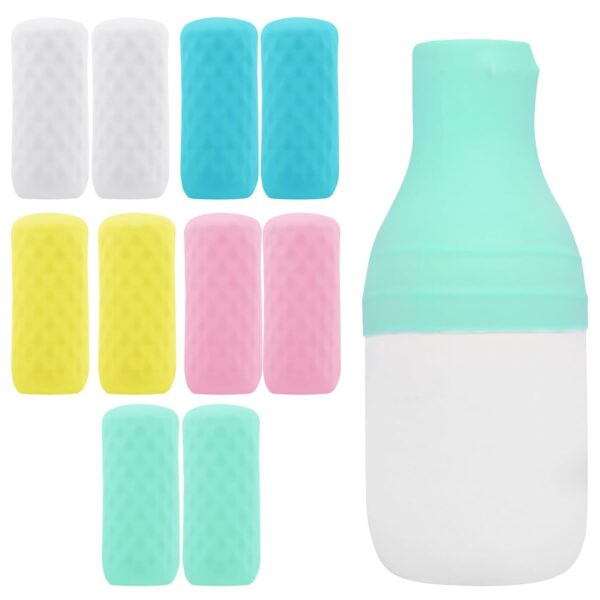 10 Pack Travel Essentials Silicone Bottle Covers, …