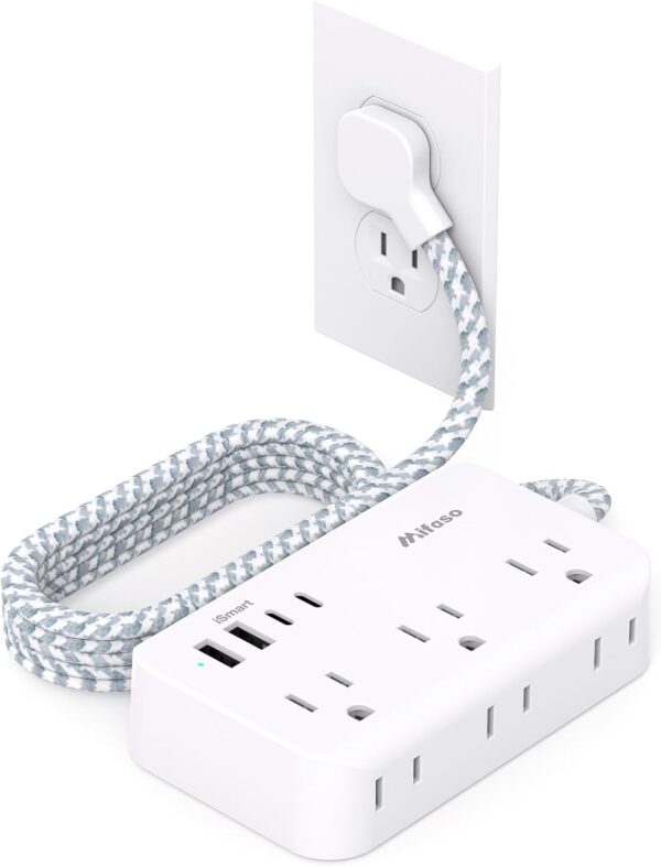 Power Strip Extension Cord – 6 Outlets and 4 USB (…