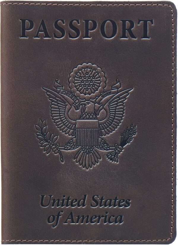 US Leather Passport Book Cover – Thin American Tra…