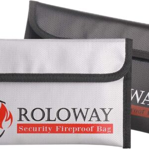 ROLOWAY Small Fireproof Bag (5 x 8 inches), Non-it…