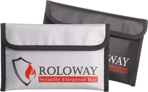 ROLOWAY Small Fireproof Bag (5 x 8 inches), Non-it…