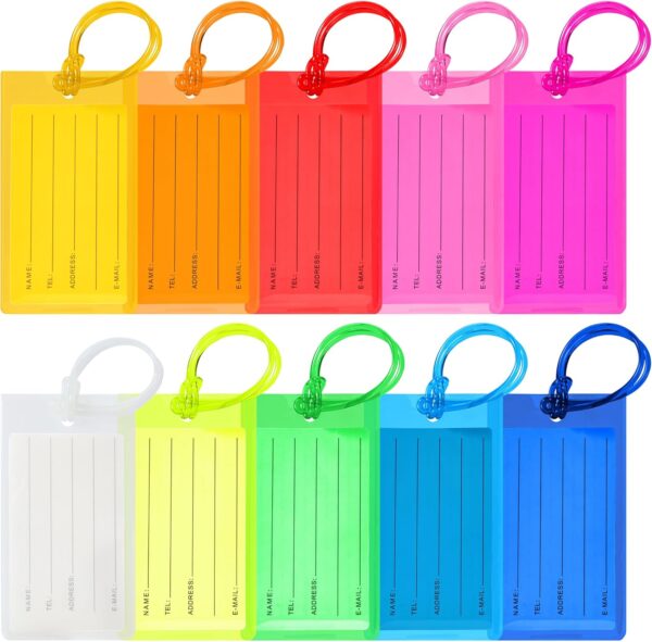 10 Pack Luggage Tags Suitcases PVC Travel Bag & Ba…