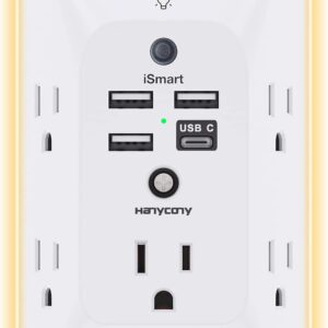 Outlet Extender with Night Light, Multi Plug Outle…