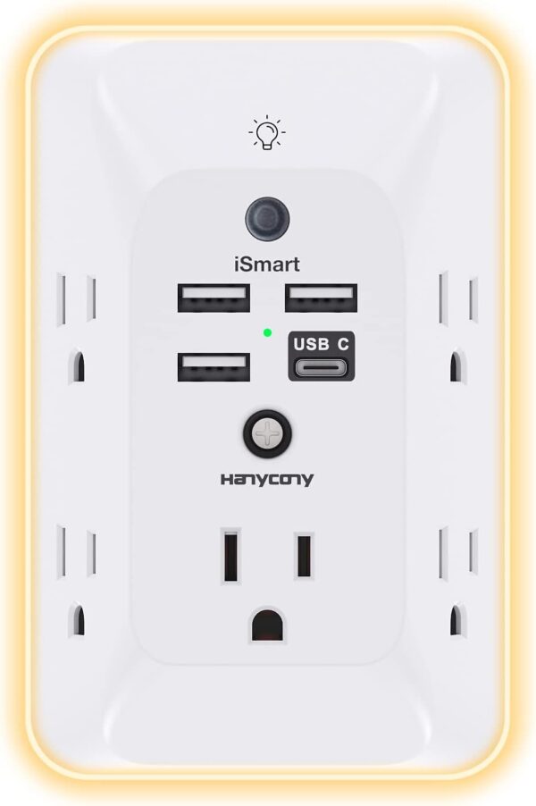 Outlet Extender with Night Light, Multi Plug Outle…