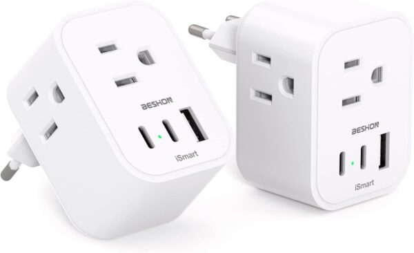 【2-Pack】 European Travel Plug Adapter, Internation…