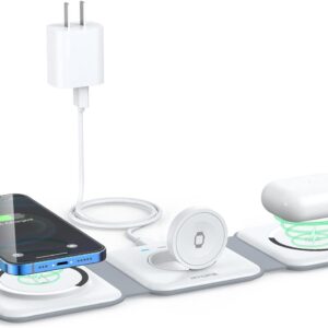 Wireless Charger 3 in 1,RTOPS Magnetic Travel Wire…