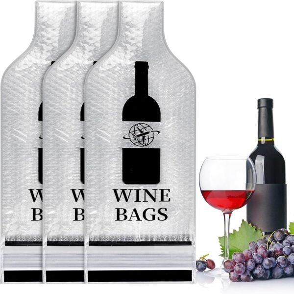 Wine Bags for Travel, 3 Set Reusable Wine Bottle T…