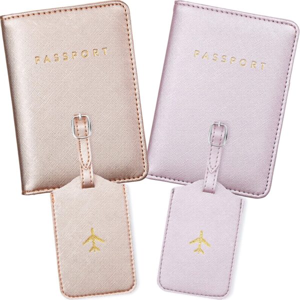 unisex 2 Pieces Passport Covers and 2 Pieces Lugga…