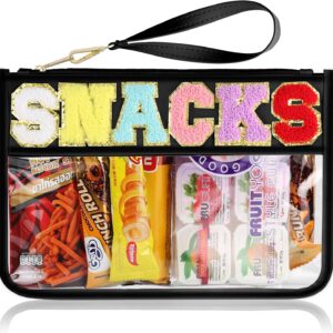 Snack Bag for Travel – Clear Chenille Varsity Lett…