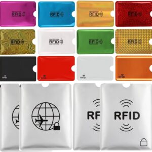 16 RFID Blocking Sleeves Set (12 Colorful Credit C…