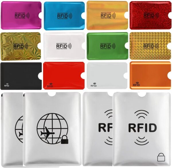 16 RFID Blocking Sleeves Set (12 Colorful Credit C…