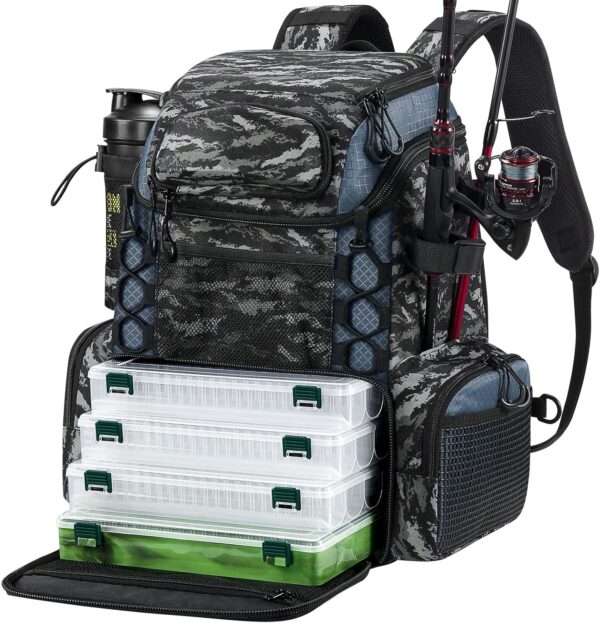 Piscifun Fishing Tackle Backpack with Rod Holders …