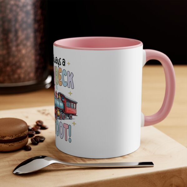 RML Funny Trainwreck Accent Mug | Quirky Gift for Coffee Lovers, Humorous Cup, Fun Birthday Present, Cute Office Mug, Playful Drinkware - Image 4