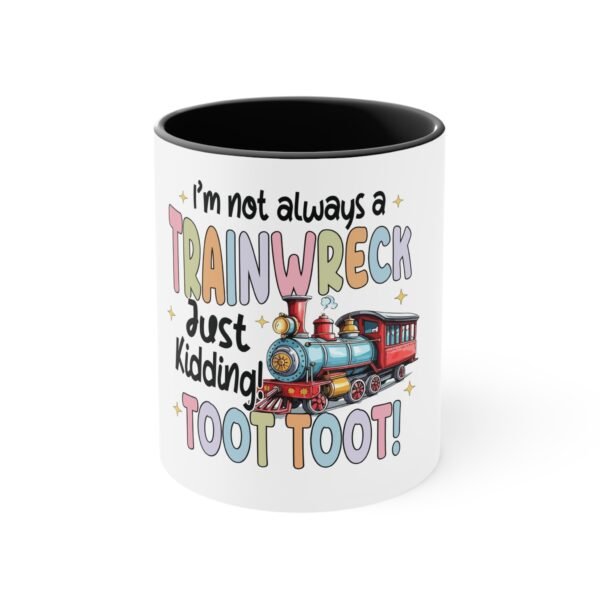RML Funny Trainwreck Accent Mug | Quirky Gift for Coffee Lovers, Humorous Cup, Fun Birthday Present, Cute Office Mug, Playful Drinkware - Image 9