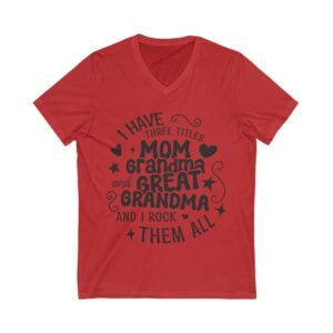 RML Grandma V-Neck Tee | Perfect Gift for Mom, Grandma, and Great Grandma | Cute Family Shirt | Mother’s Day, Birthday, Celebration