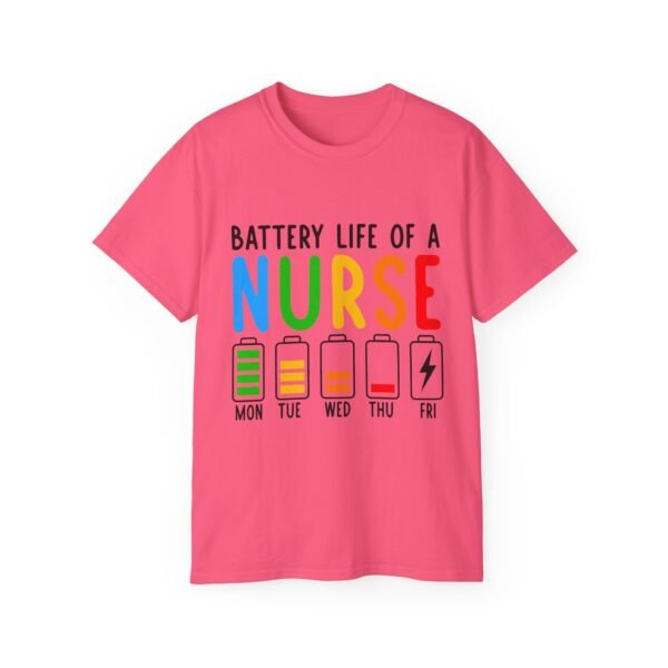 Battery Life of a Nurse Tee, Funny Nurse Gift, Healthcare Worker Shirt, Nursing Humor Apparel, Nurse Appreciation Day Tee - Image 46