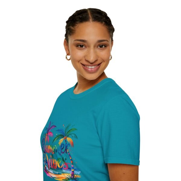 Summer Vibes Unisex Softstyle T-Shirt, Beachwear, Gift for Travelers, Summer Apparel, Tropical T-Shirt, Vacation Tee - Image 6