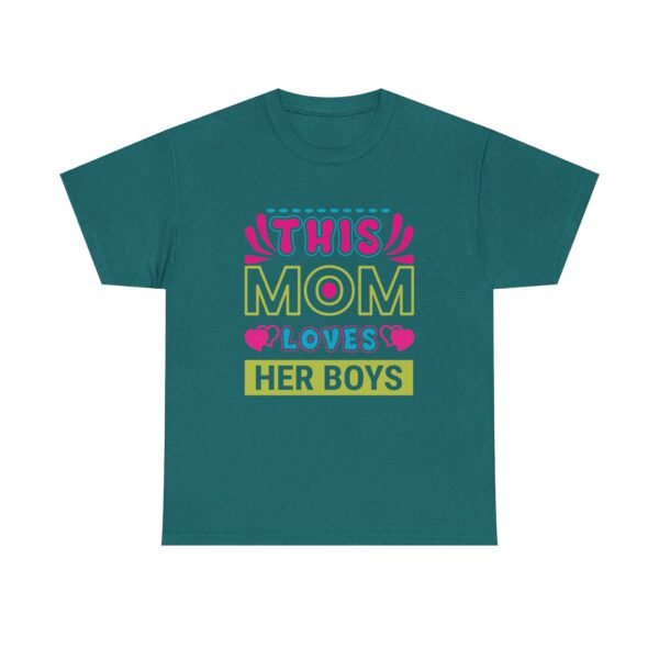 Mom Love Unisex Heavy Cotton Tee - This Mom Loves Her Boys Gift, Family T-Shirt, Cute Mom Shirt, Mother's Day Apparel, Cozy Casual Tee - Image 15