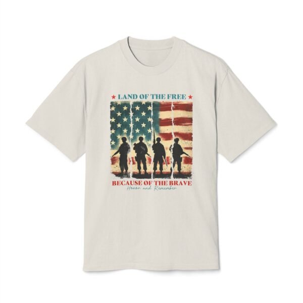 Patriotic Unisex Tee - Land of the Free - Brave American Heroes Shirt, Memorial Day Gift, Veteran's Day Tee, Independence Day Style, [...] - Image 5