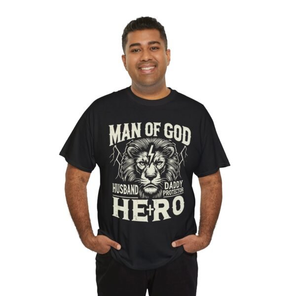 Heroic Faith Unisex Heavy Cotton Tee - Man of God, Husband, Daddy, Protector, Gift for Dads, Father's Day, Christian Apparel - Image 6