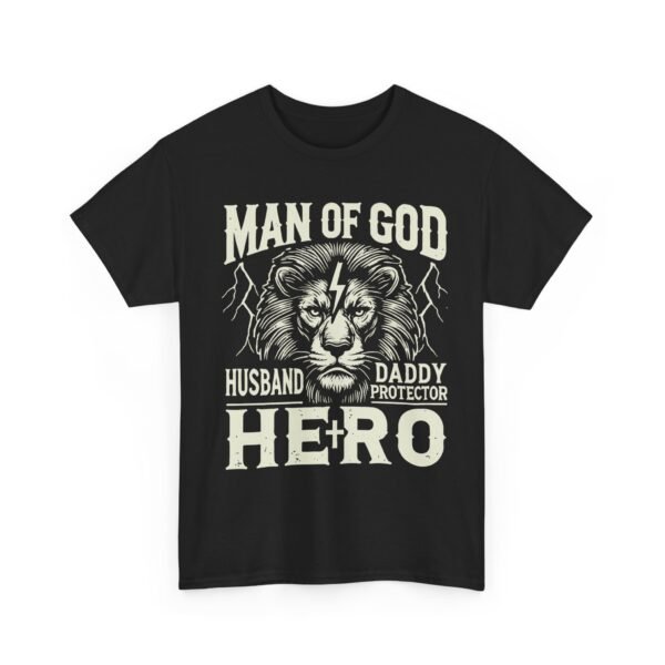 Heroic Faith Unisex Heavy Cotton Tee - Man of God, Husband, Daddy, Protector, Gift for Dads, Father's Day, Christian Apparel - Image 3