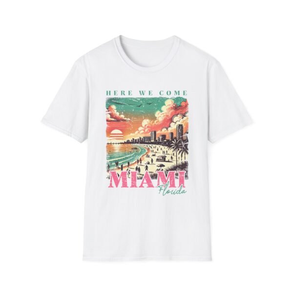 Miami Beach Vibes Unisex Softstyle T-Shirt, Summer Apparel, Vacation Tee, Graphic Shirt for Beach Lovers, Travel Gift - Image 7
