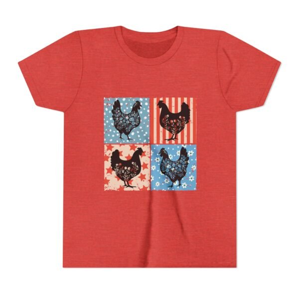 Patriotic Chicken Youth Tee, Fun Summer Wear, Gifts for Kids, Farmhouse Style Shirt, Fourth of July Apparel - Image 22