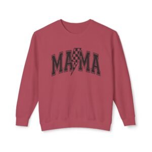 Mama Lightning Bolt Crewneck Sweatshirt – Perfect Gift for Moms, Casual Wear, Family Gatherings, Cozy Outfits, Mother’s Day