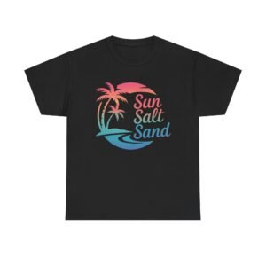 Tropical Beach Tee, Sun Salt Sand T-Shirt, Summer Vibes Shirt, Ocean Lover Apparel, Beach Vacation Clothing, Coastal Gift Idea