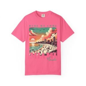 Miami Sunset T-Shirt, Vintage Florida Tee, Retro Beachwear, Summer Vacation Shirt, Unisex Graphic Tee, Travel Apparel
