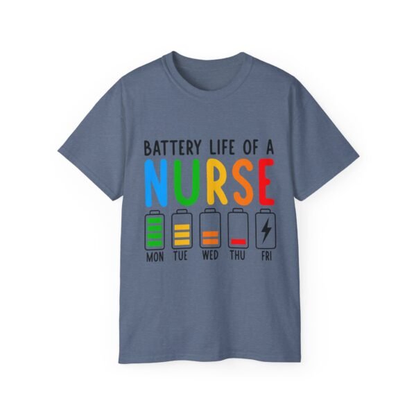 Battery Life of a Nurse Tee, Funny Nurse Gift, Healthcare Worker Shirt, Nursing Humor Apparel, Nurse Appreciation Day Tee - Image 38