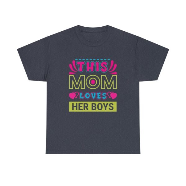 Mom Love Unisex Heavy Cotton Tee - This Mom Loves Her Boys Gift, Family T-Shirt, Cute Mom Shirt, Mother's Day Apparel, Cozy Casual Tee - Image 11
