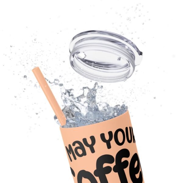 Coffee Kick-In Skinny Tumbler, 20oz | Motivational Drinkware for Daily Boost, Gifts for Coffee Lovers, Travel Mug, Unique Drink [...] - Image 4