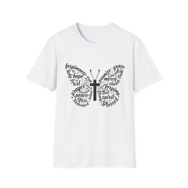 Inspirational Butterfly Graphic T-Shirt, Faith Shirt, Religious Tee, Gift for Believers, Spiritual Apparel - Image 7