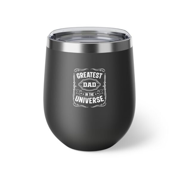 Greatest Dad in the Universe Copper Insulated Cup | 12oz Travel Mug, Gifts for Dad, Father's Day, Coffee Lover, Unique Dad Gifts - Image 2