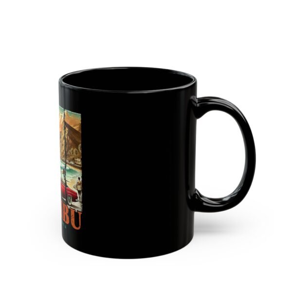 Malibu Black Mug, perfect for moms as a gift, with a sleek design and Ceramic finish. - Image 2