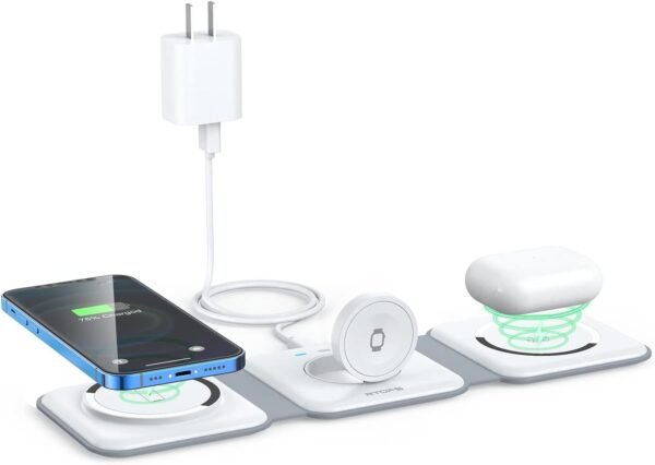Wireless Charger 3 in 1,RTOPS Magnetic Travel Wire... - Image 2