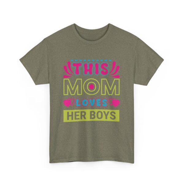 Mom Love Unisex Heavy Cotton Tee - This Mom Loves Her Boys Gift, Family T-Shirt, Cute Mom Shirt, Mother's Day Apparel, Cozy Casual Tee - Image 9