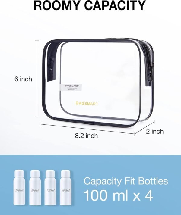 BAGSMART Clear Toiletry Bag, 2 Packs TSA Approved ... - Image 3