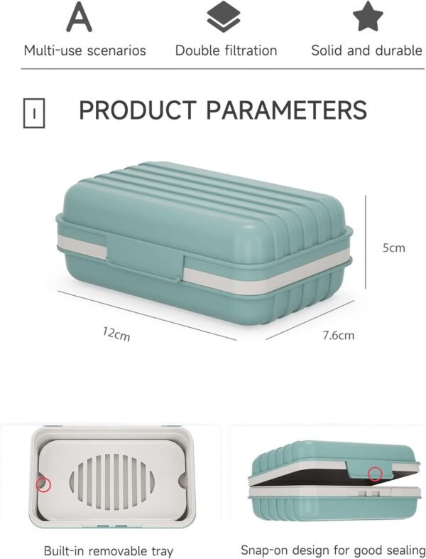 Travel Soap Holder with Lid - Draining Soap Box fo... - Image 6