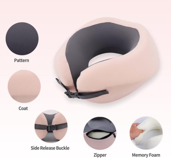 Neck Pillow Airplane Memory Foam Travel Pillow for... - Image 4