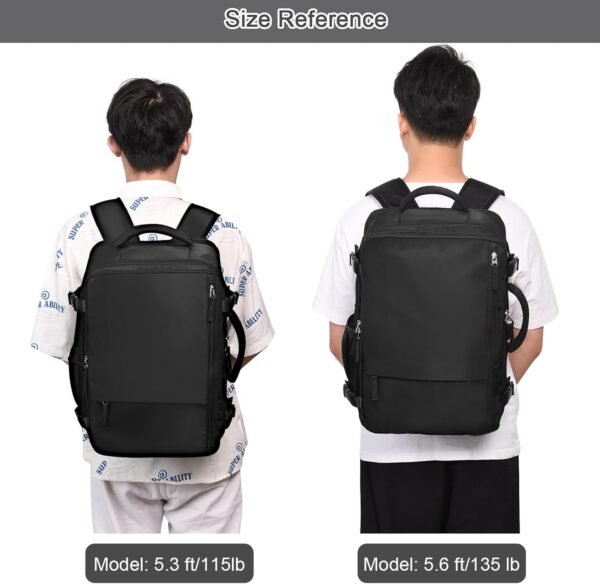 Large Travel Backpack for Women Men, Expandable 40... - Image 8