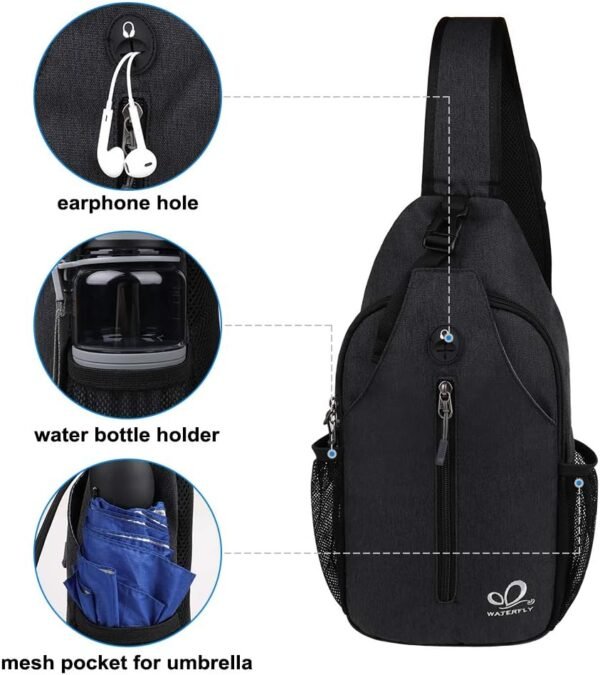 WATERFLY Crossbody Sling Backpack Sling Bag Travel... - Image 6
